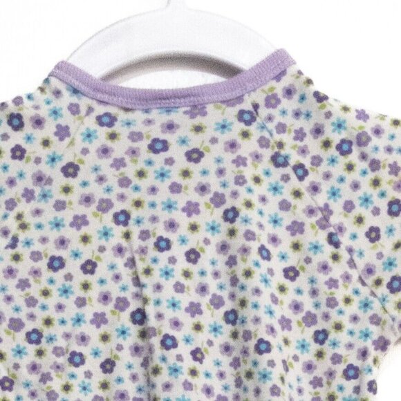 Gerber Girls Purple Floral Cotton Sleeper Overall Dress Snap Long Sleeve 0-6M - Picture 5 of 6